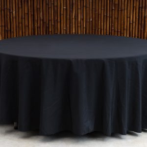 Large Black Round Table Cloth