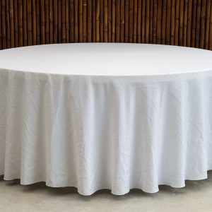 Large White Round Table Cloth
