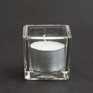 Squared Glass Tealight Candle Jars